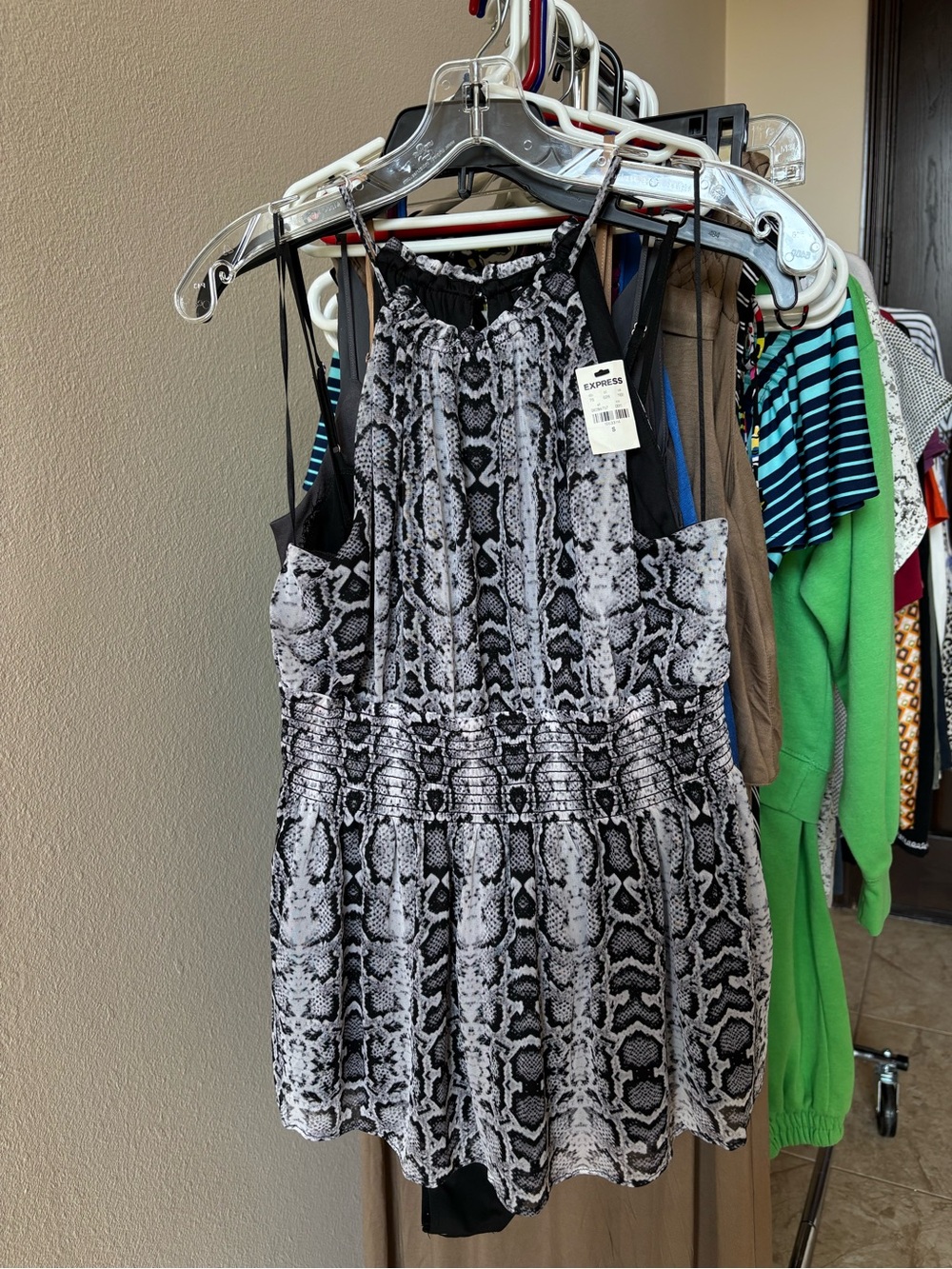 Black & White Snake Print Halter top